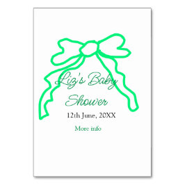 Groene boog krabbel baby shower naam toevoegen dat kaart