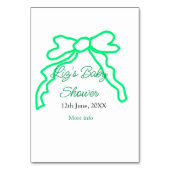 Groene boog krabbel baby shower naam toevoegen dat kaart (Achterkant)