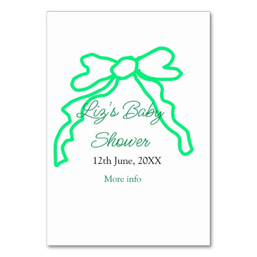 Groene boog krabbel baby shower naam toevoegen dat kaart (Voorkant)