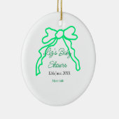 Groene boog krabbel baby shower naam toevoegen dat keramisch ornament (Rechts)