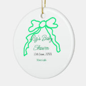 Groene boog krabbel baby shower naam toevoegen dat keramisch ornament (Links)