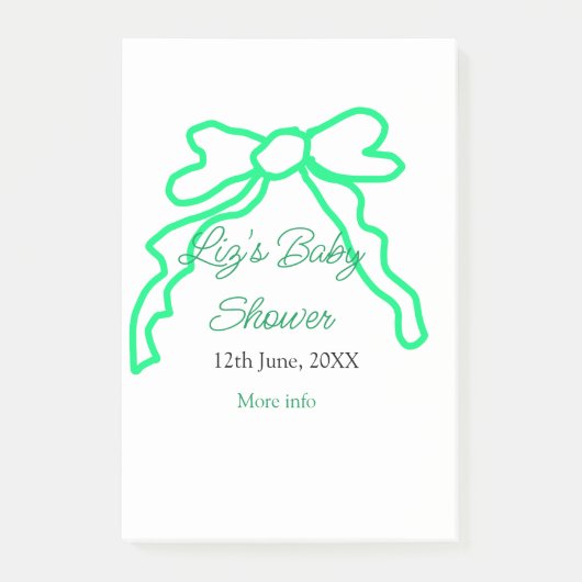 Groene boog krabbel baby shower naam toevoegen dat post-it® notes (Voorkant)