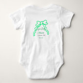 Groene boog krabbel baby shower naam toevoegen dat romper (Achterkant)