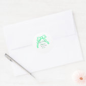 Groene boog krabbel baby shower naam toevoegen dat ronde sticker (Envelop)