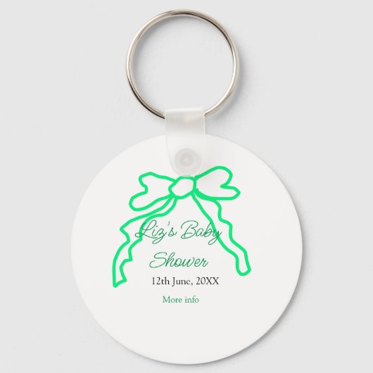 Groene boog krabbel baby shower naam toevoegen dat sleutelhanger (Voorkant)