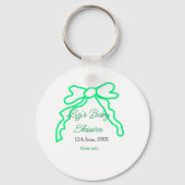 Groene boog krabbel baby shower naam toevoegen dat sleutelhanger (Achterkant)