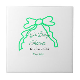 Groene boog krabbel baby shower naam toevoegen dat tegeltje