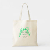 Groene boog krabbel baby shower naam toevoegen dat tote bag (Achterkant)