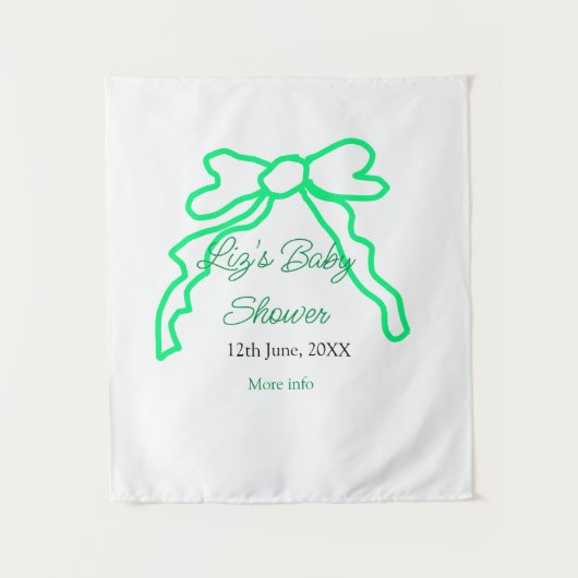 Groene boog krabbel baby shower naam toevoegen dat wandkleed (Voorkant)