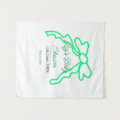 Groene boog krabbel baby shower naam toevoegen dat wandkleed (Voorkant (horizontaal))
