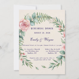 Groene Boog Met Roze Bloemen Proefdinermenu Kaart