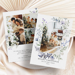 Groene boog Moderne foto Kerstmis Feestdagenkaart