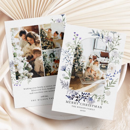 Groene boog Moderne foto Kerstmis Feestdagenkaart