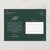 Groene boog moderne script foto Kerstmis Feestdagenkaart (Achterkant)