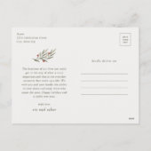 Groene Boog Moderne Script Foto Kerstmis Feestdagenkaart (Achterkant)