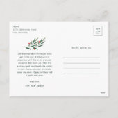 Groene Boog Moderne Script Foto Kerstmis Feestdagenkaart (Achterkant)