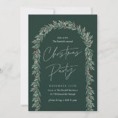 Groene Boog Moderne Script Kerstfeest Kaart (Voorkant)