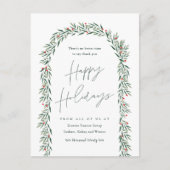 Groene Boog Moderne Script Zakelijke Kerstkaart Feestdagenkaart (Voorkant)