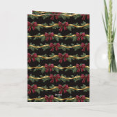 Groene Boog Rode Gouden Kerstversiering Kaart (Achterkant)