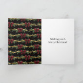 Groene Boog Rode Gouden Kerstversiering Kaart (Binnen)