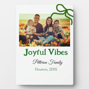 Groene boog vreugdevolle Vibes voeg familiefoto na Fotoplaat
