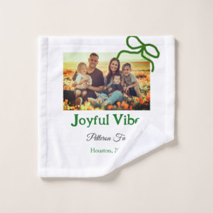 Groene boog vreugdevolle Vibes voeg familiefoto na Washandje