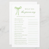 Groene boog Wat zei de bruidegom Bruidsspel (Voorkant / Achterkant)