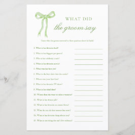 Groene Boog Wat zei de Bruidegom Bruiloft Spel