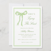 Groene boog Ze bindt de knoop Vrijgezellenfeest Kaart (Voorkant)