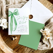 Groene boog Ze bindt de knoop Vrijgezellenfeest Kaart