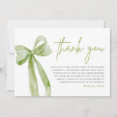 Groene boog Ze is de knoop vastmaken Dank je kaart (Voorkant)