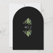 Groene Boog Zwart Wit Monogram Bruiloft Kaart (Achterkant)