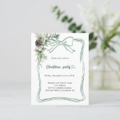 Groene boogdennen moderne kerstfeest uitnodiging (Staand voorkant)