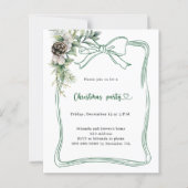 Groene boogdennen moderne kerstfeest uitnodiging (Voorkant)