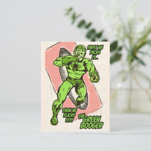 Groene Booger Briefkaart (Staand voorkant)