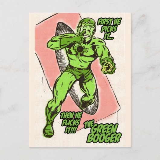 Groene Booger Briefkaart (Voorkant)