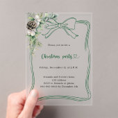 Groene boogpijnboom groen bevroren kerstfeest acryl uitnodigingen (Insitu (Draagbaar))