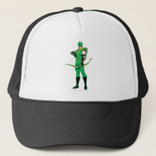 Groene Boogschutter Staand met Boog Trucker Pet