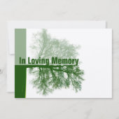 Groene Boom 1 Viering van het Leven Memorial Servi Kaart (Voorkant)