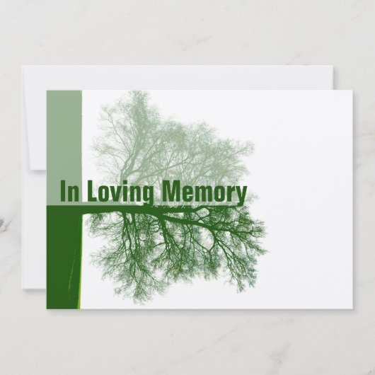 Groene Boom 1 Viering van het Leven Memorial Servi Kaart (Voorkant)