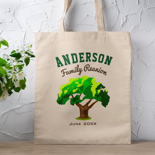 Groene Boom aangepaste gezinshereniging Tote Bag