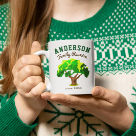 Groene Boom Aangepaste Naam Familie Reünie Koffiemok