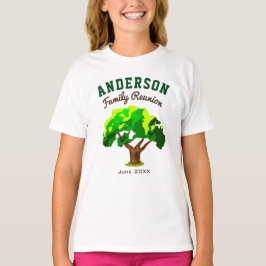 Groene Boom Aangepaste Naam Familie Reünie T-shirt