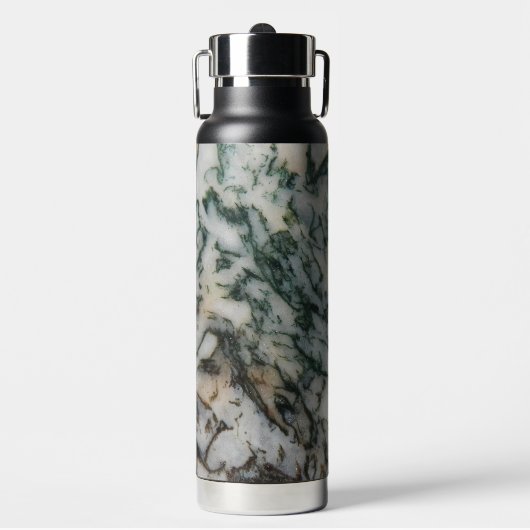 Groene boom Agate Stone Patroon Waterfles (Voorkant)