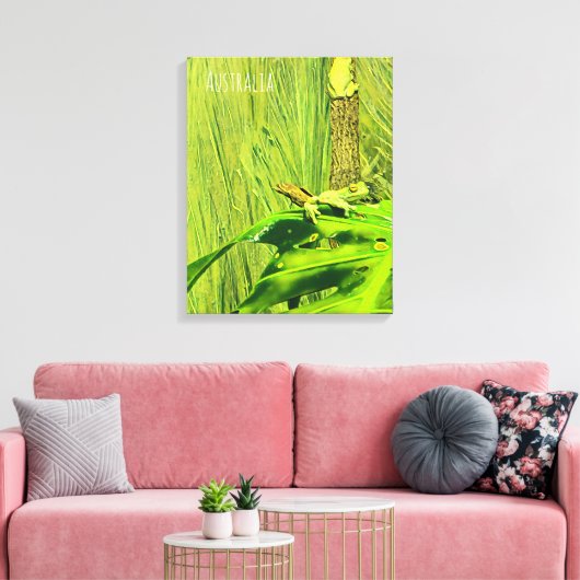 Groene boom Australische kikker Canvas Afdruk (Insitu (Woonkamer))