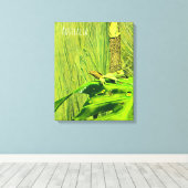 Groene boom Australische kikker Canvas Afdruk (Insitu (Houten vloer))