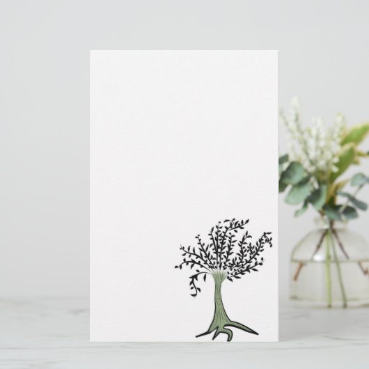 Groene boom briefpapier (Staand voorkant)