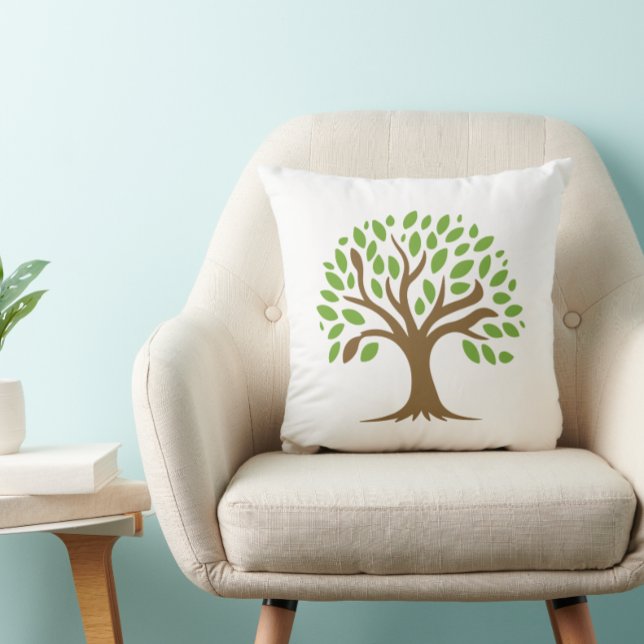 Groene Boom des Levens Botanische Worpkussen Kussen (Creator heeft geüpload)