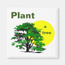 Groene Boom en Gele Zon, Plant een Boom Magneet