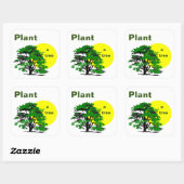 Groene Boom en Gele Zon, Plant een Boom Vierkante Sticker (Vel)